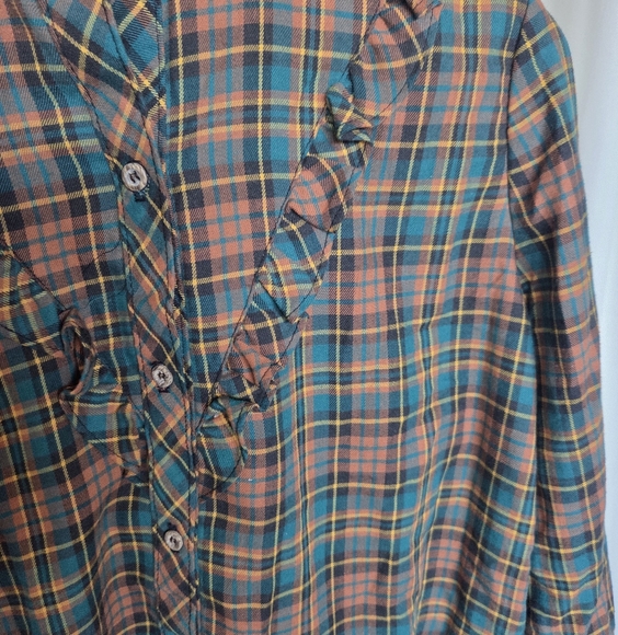 Vintage Sears The Fashion Place Green And Brown Flannel Womens Size 12 - Picture 2 of 8